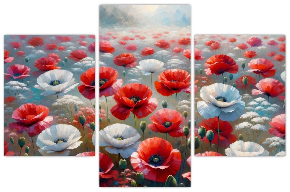Obraz - Pole vlčích makov (90x60 cm)