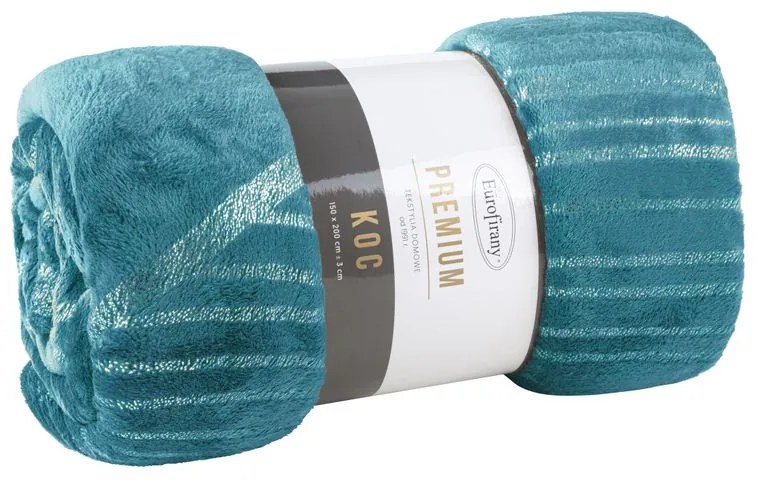 EUROFIRANY Flano deka veľmi jemná na dotyk s lesklou potlačou 150 cm x 200 cm tyrkysová 100 % polyester Varianta: 391482