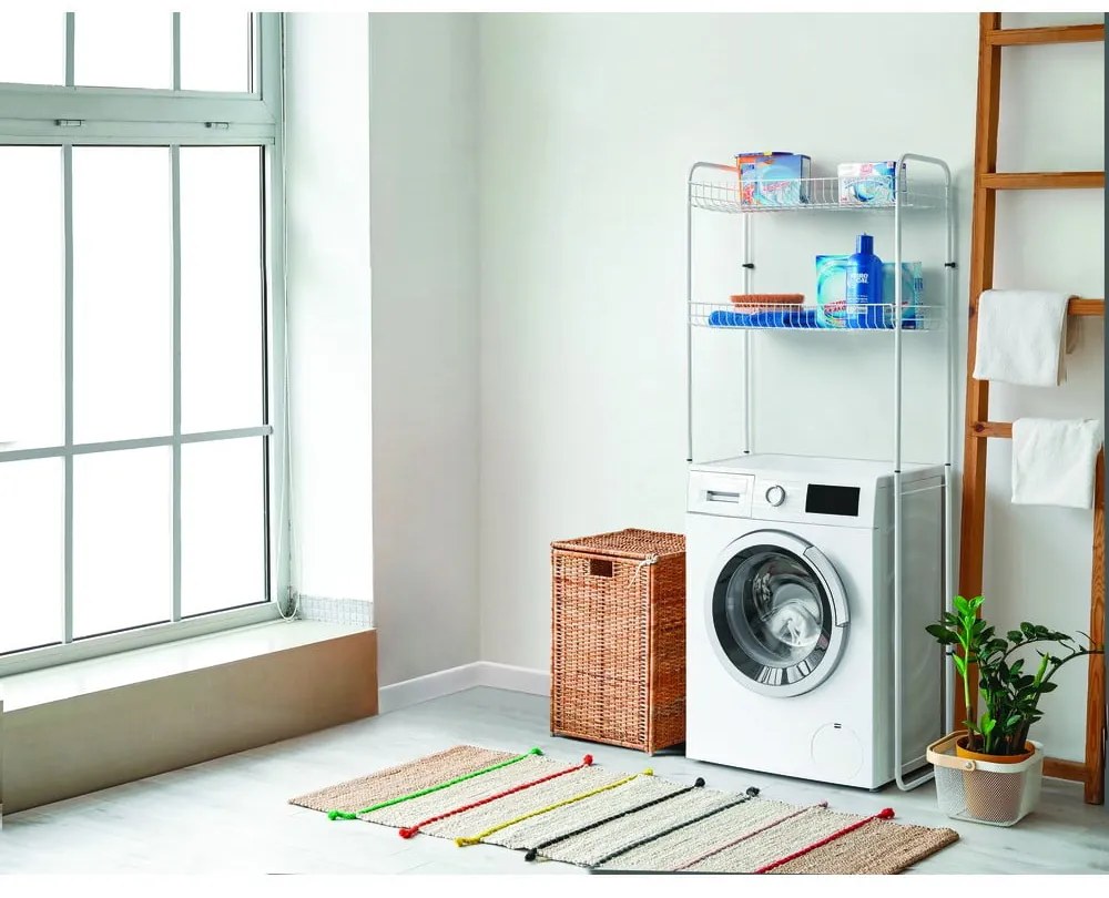 Biela dvojposchodová polica nad práčku Metaltex Sky Wash