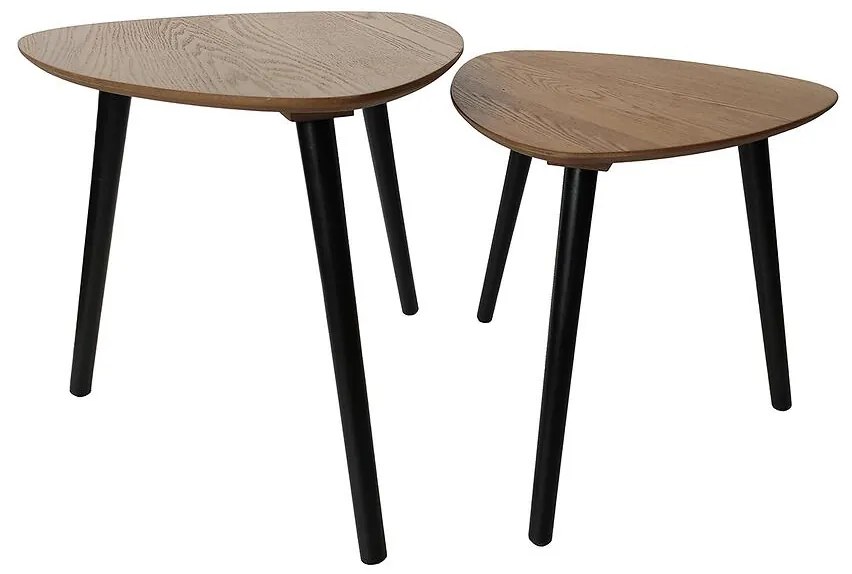 Súprava stolíkov Fenix čierna/dub prírodný