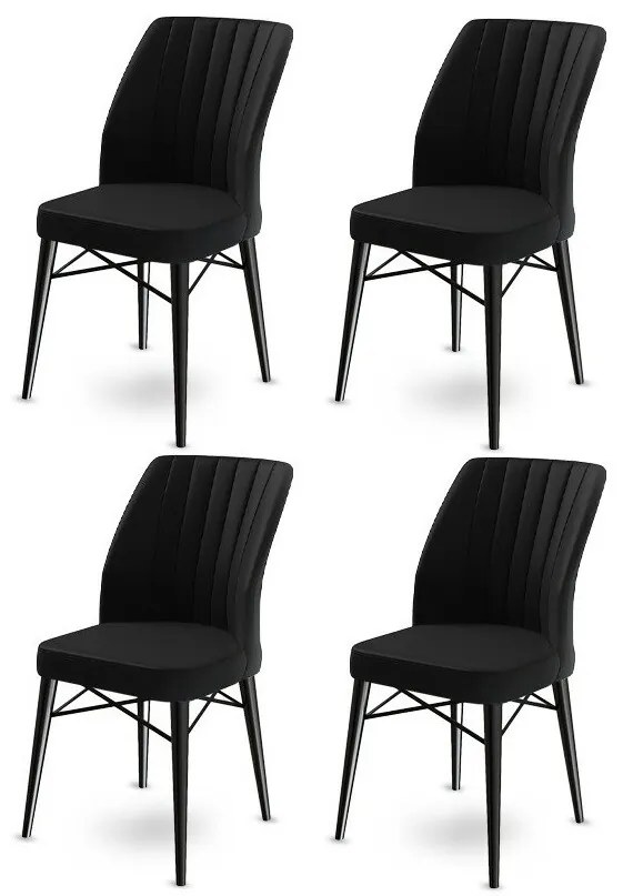 Súprava jedálenských stoličiek Flex Black, 4 ks