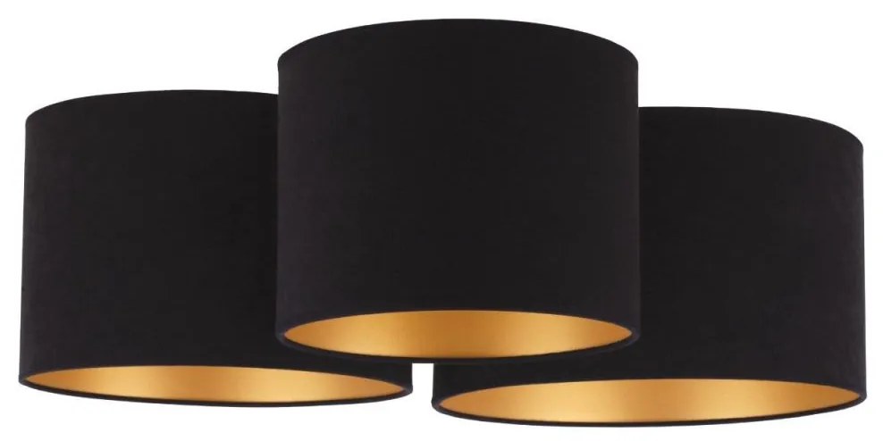 Duolla - Stropné svietidlo ROLLER TRIO 3xE27/60W/230V čierna/zlatá