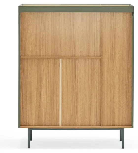 Zelená vysoká komoda v dekore duba 95x120 cm Arista – Teulat