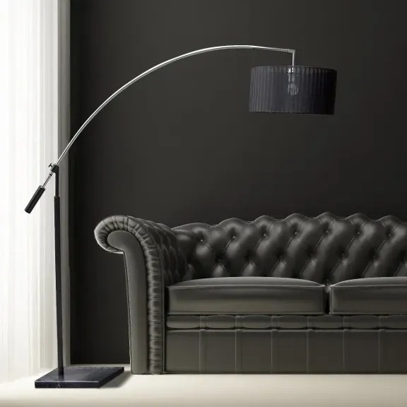 Retro stojaca lampa Bianca chróm/čierne