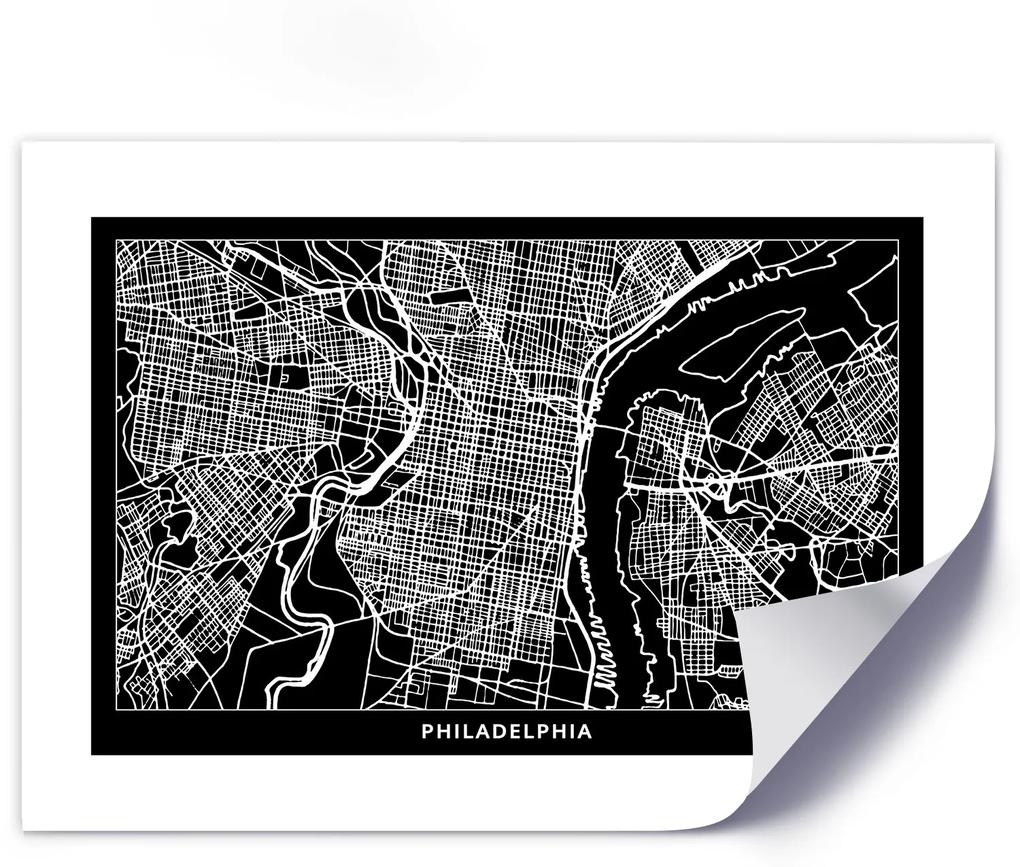 Gario Plagát Plán mesta Philadelphia Farba rámu: Bez rámu, Rozmery: 30 x 20 cm