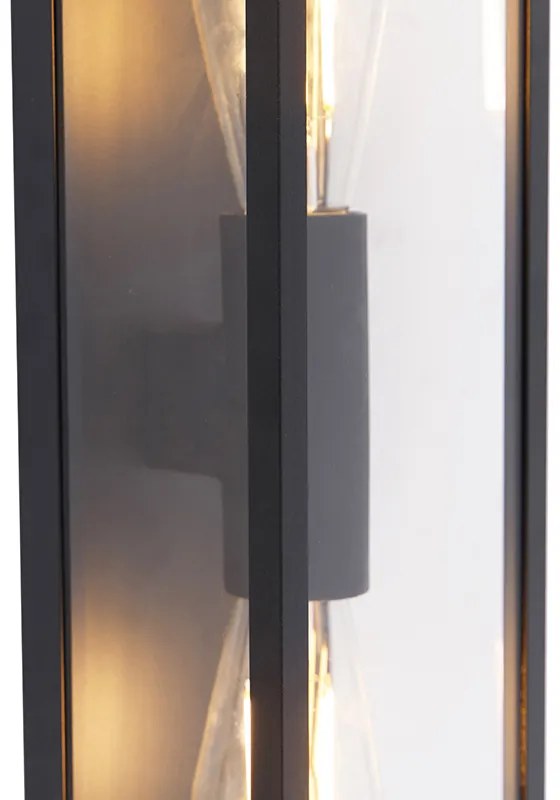 Priemyselná nástenná lampa čierna 38 cm 2-svetlo IP44 - Charlois