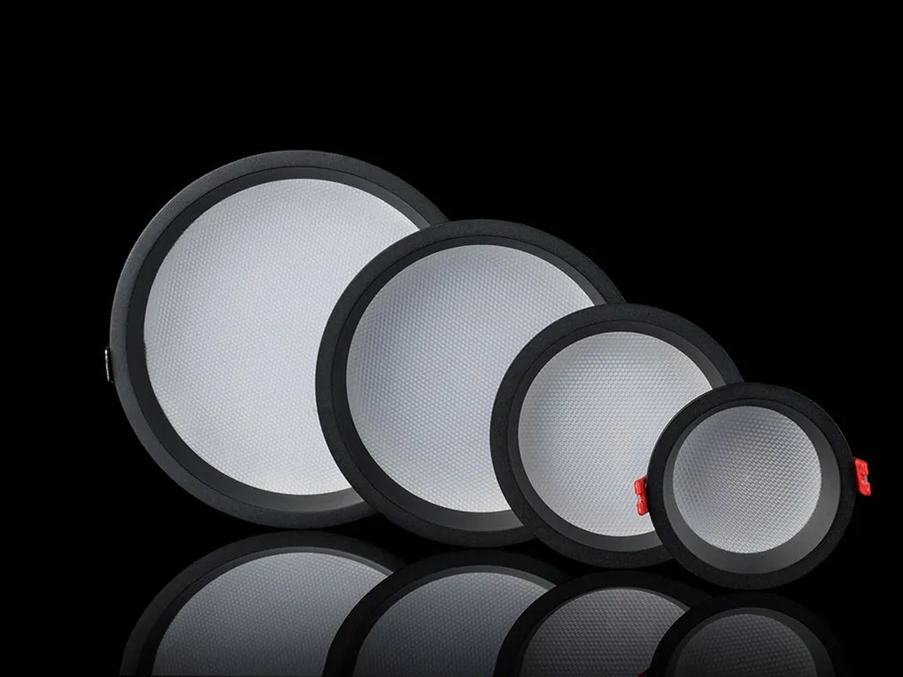 LED2 Zápustné kúpeľňové LED osvetlenie ZETA, 15W, teplá biela, okrúhle, čierne, IP44