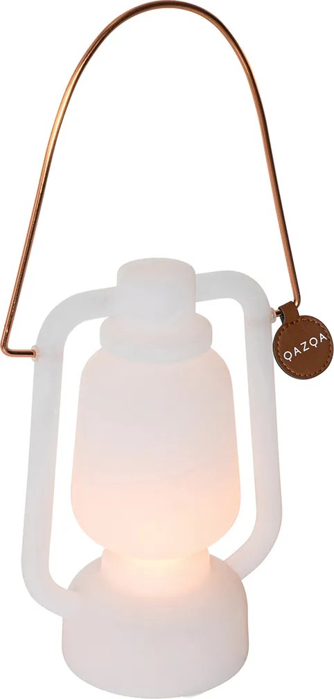 Stolná lampa nabíjateľná 22 cm IP44 biela - Storm Mini