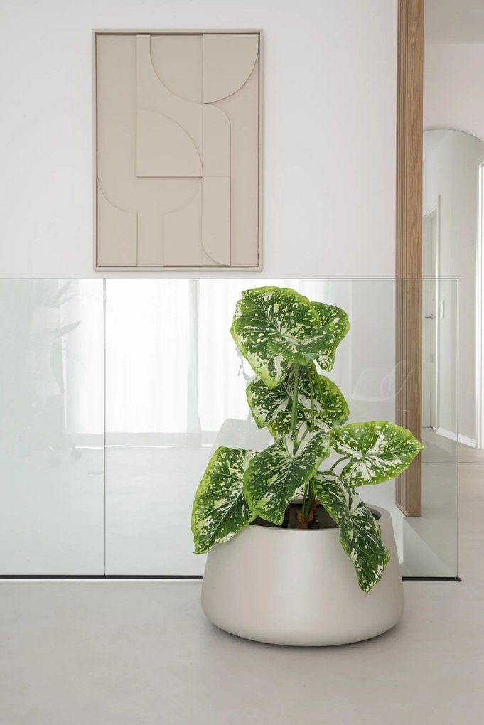 Kvetináč GORDO, sklolaminát, výška 29 cm, krémový