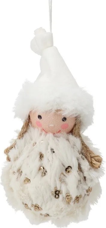 Závesné dievčatko v bielej farbe 13 cm