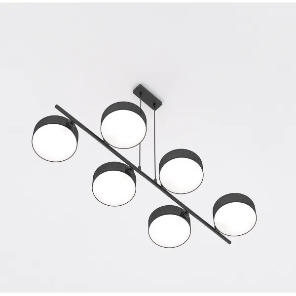 Závesný luster na lanku DRUMZ 6xE14/10W/230V čierny