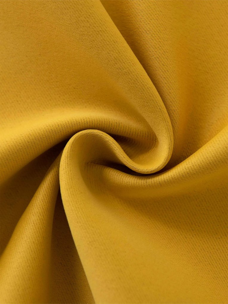 Blackout závesy Elias horčicová – 140 × 280 cm (2 ks) - riasiaca stuha