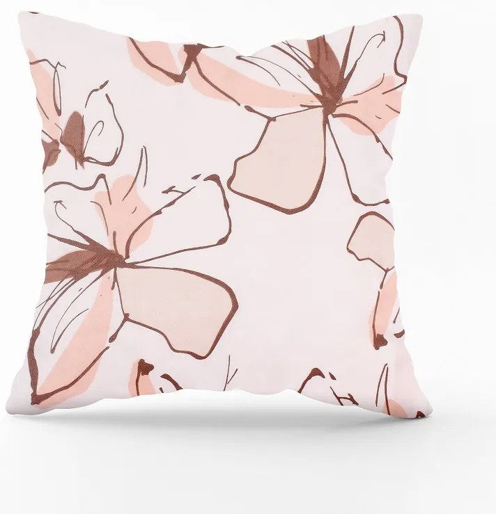Bavlnená obliečka na vankúš - kvety hnedé Veľkost obliečok: 70 x 50 cm, Zapínanie: Gombíky