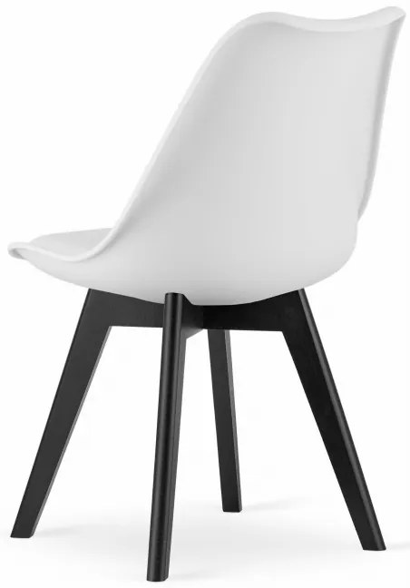 Set dvoch jedálenských stoličiek MARK biely - čierne nohy (2 ks)