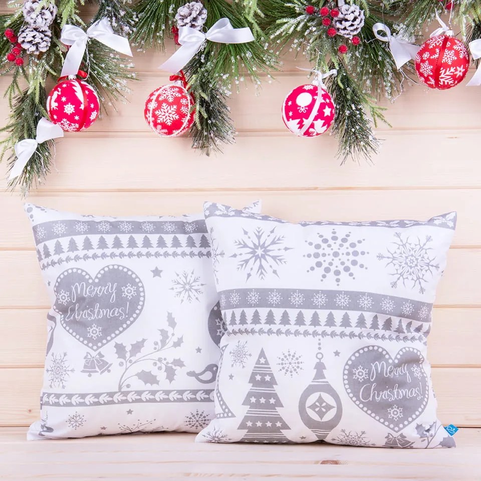 Obliečka Christmas grey Veľkosť: 40x40 cm
