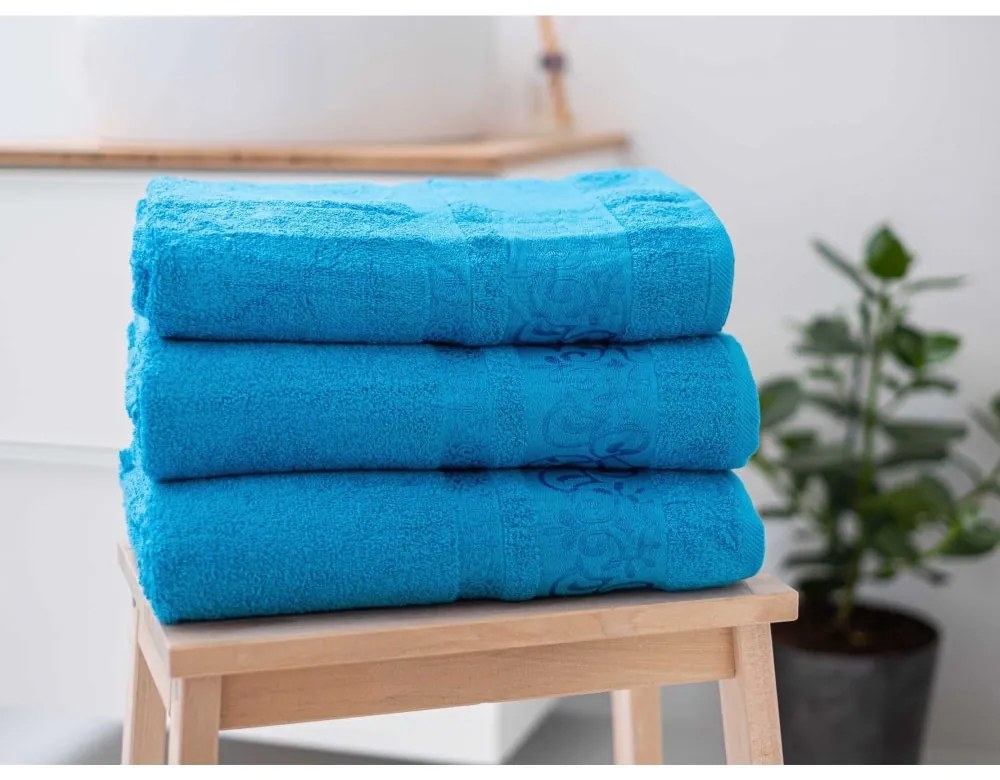 XPOSE ® Bambusový uterák 50 × 90 cm ‒ Catania tyrkysový