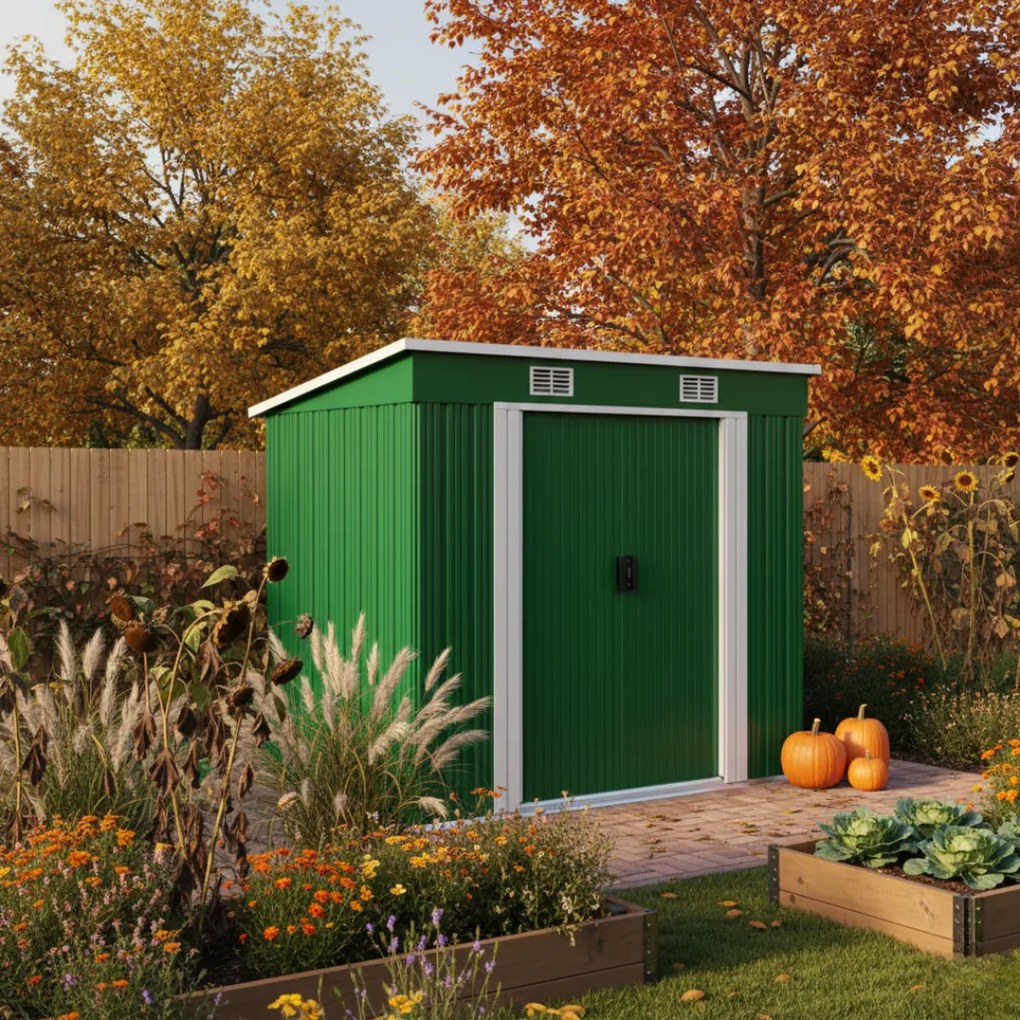 Záhradný domček na náradie L, 196x122x182cm,  zelená Gardebruk