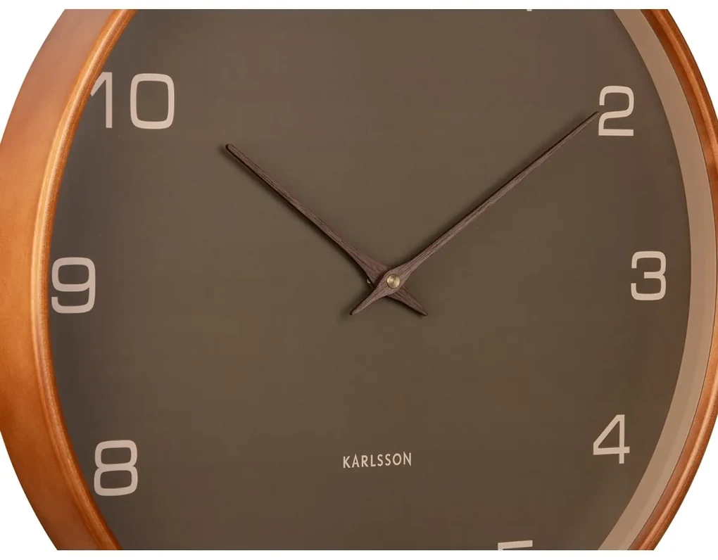Dizajnové nástenné hodiny Karlsson 5993MG hnedé,priemer 40 cm
