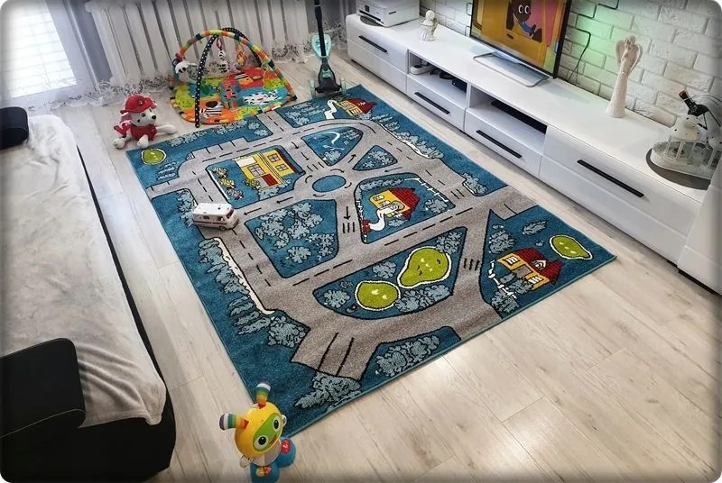 Dekorstudio Detský koberec KIDS - Modrá cesta Rozmer koberca: 120x170cm