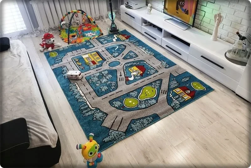 Dekorstudio Detský koberec KIDS - Modrá cesta Rozmer koberca: 80x150cm