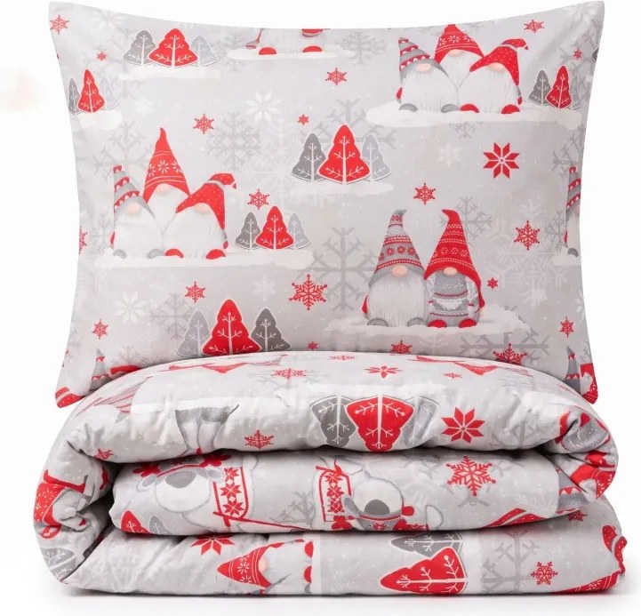 Vianočné obliečky Buddy červené EMI, Detský set 90x130 + 45x65