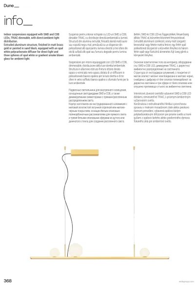 Redo 01-4301 - LED stmievateľný luster na lankách DUNE LED/48W/230V zlatý