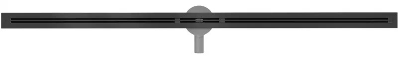 Mexen Flat Super Slim, super tenký odtokový žľab s 360° rotačným sifónom 160 cm, čierna matná, 1751160