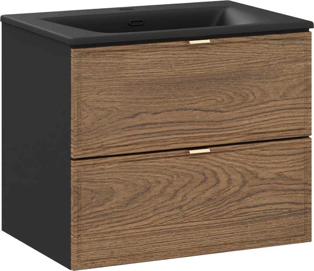 Comad Kúpeľňová skrinka s keramickým umývadlom Talia Casella II 60 cm - dub casella