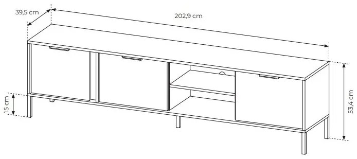TV stolík/skrinka Lyran 3D (antracit + zlatá). Vlastná spoľahlivá doprava až k Vám domov. 1071358