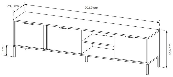 TV stolík/skrinka Lyran 3D (antracit + zlatá). Vlastná spoľahlivá doprava až k Vám domov. 1071358