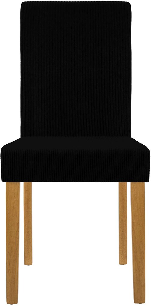 Sada 2 ks jedálenských stoličiek Ina látka cord, antik svetlá - čierna