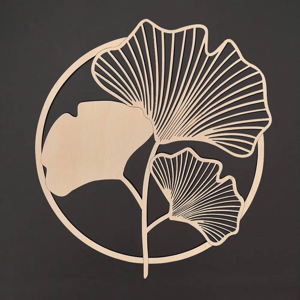 AMADEA Drevený obraz Ginkgo biloba, rozmer 27 cm, český výrobok