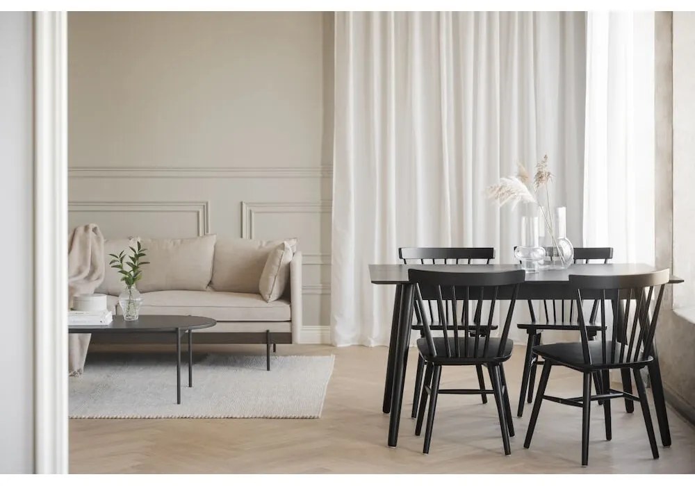 Čierny jedálenský stôl Rowico Lotta, 140 x 90 cm