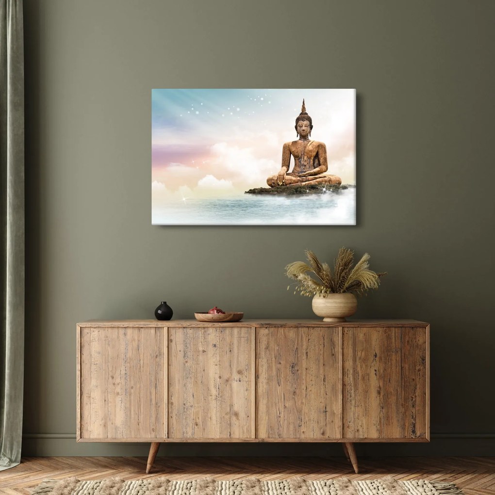 Obraz - Budha dozerajúci na zemi (90x60 cm)