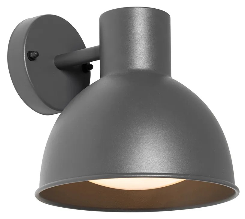 Priemyselná vonkajšia nástenná lampa tmavosivá okrúhla IP44 - Natas