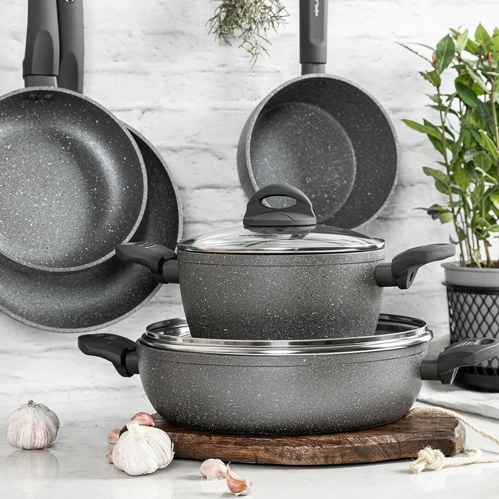 Florina Hrniec s pokrievkou Lava Stone MG, 24 cm, 4 l, šedá, pr. 24 cm