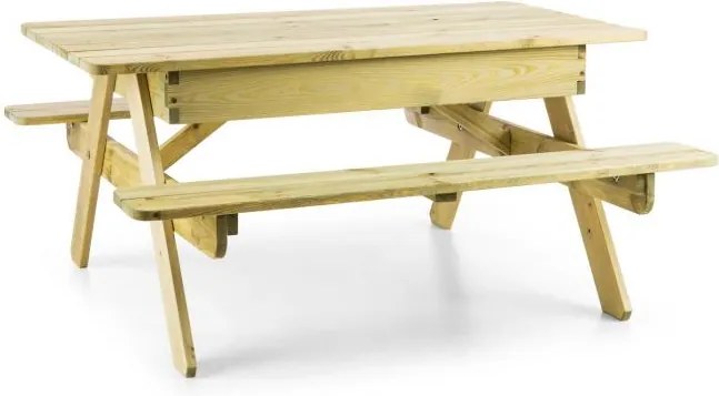 Blumfeldt Zaubersand, detský piknikový stôl, hrací stôl, pieskovisko, pravé borovicové drevo