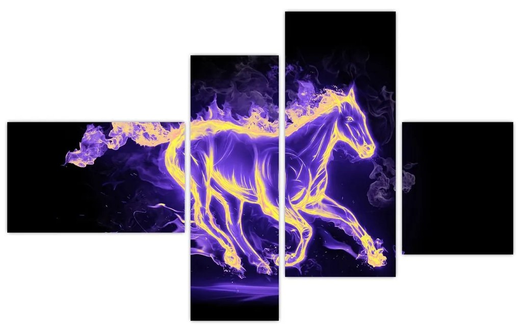 Abstraktný obraz horiaceho kone
