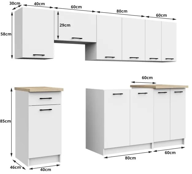 Kuchynská linka OLIWIA 2.4 m biela