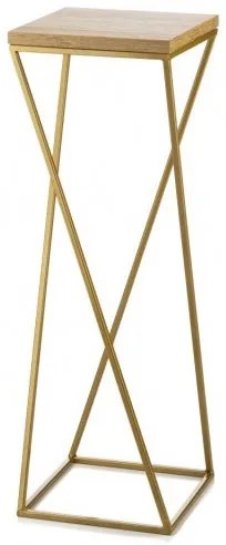 Stojan na kvety LOFT 70x24 cm zlatá/hnedá