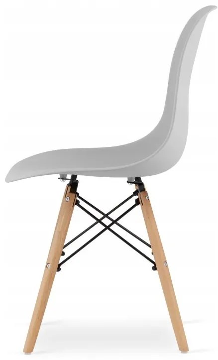Jedálenská zostava stôl Dub sonoma/ biele nohy 80 X 80 + 4 stoličky OSAKA sivé / prírodné nohy