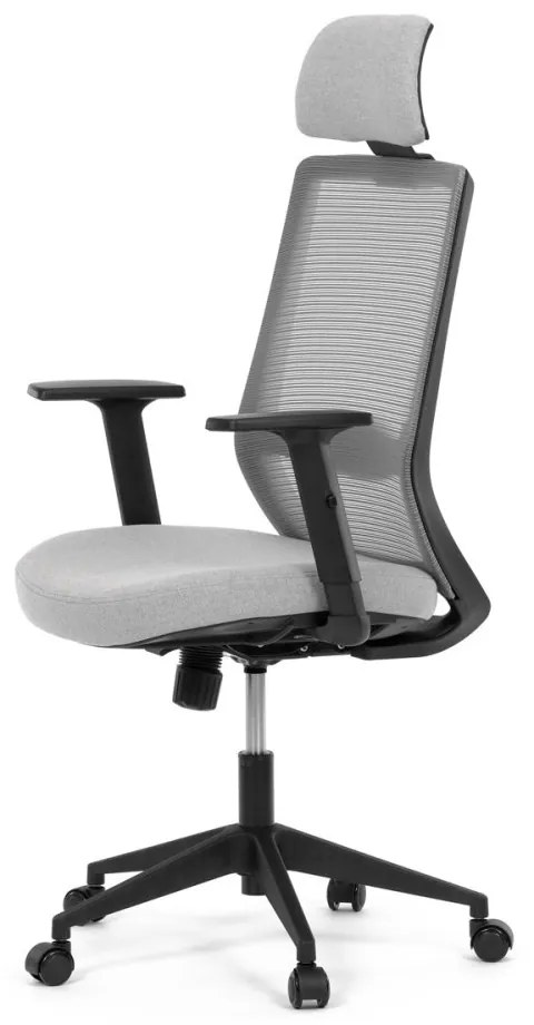 Kancelárska ergonomická stolička SENA — sieť / látka, čierna / šedá