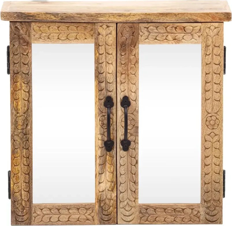 furniture-nabytek.cz - Masívna zrkadlová skrinka Santa Cruz z dreva mango, povrchová úprava, prírodná