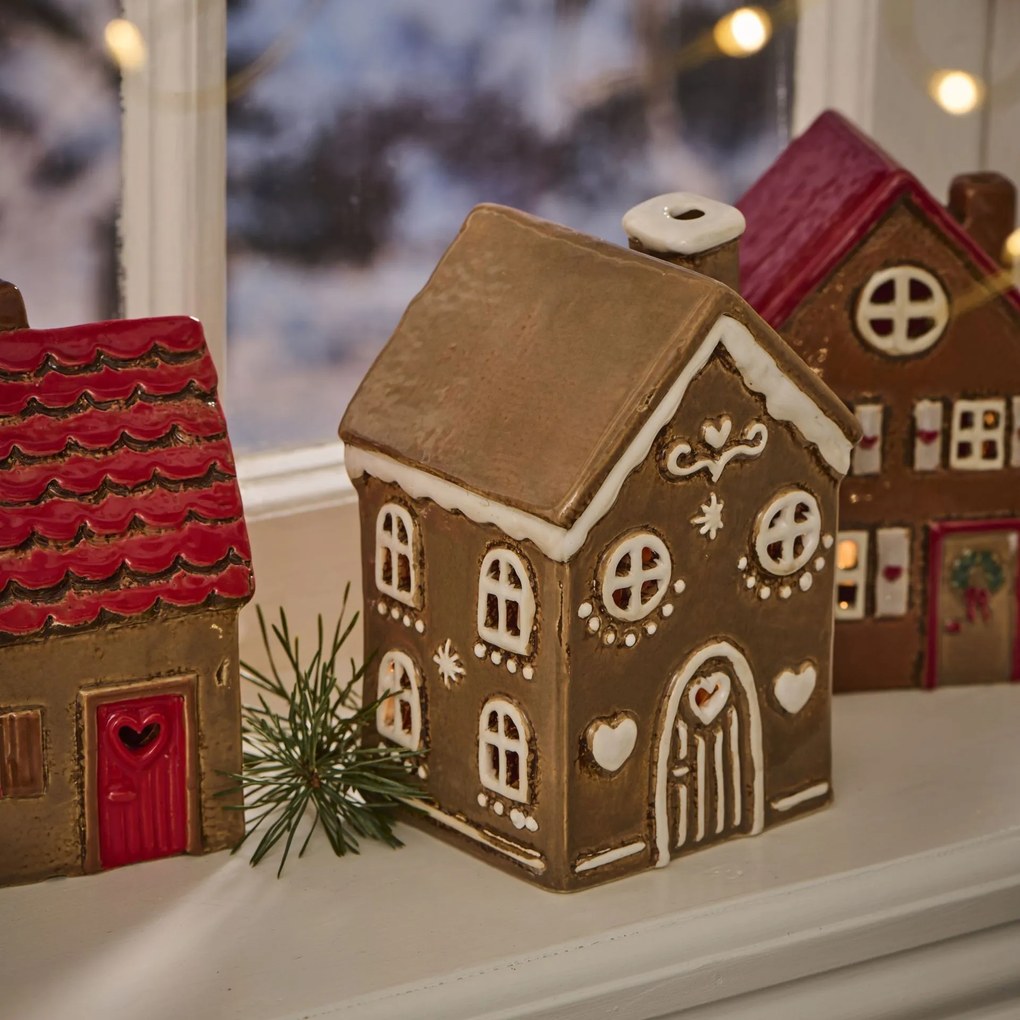 Ib Laursen Keramický svietnik Stillenat Gingerbread Arched Door