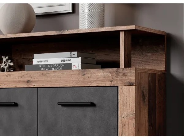 Komoda RUNA tmavohnedá/antracit