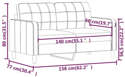 vidaXL 2-miestna pohovka hnedá 140 cm umelá koža-