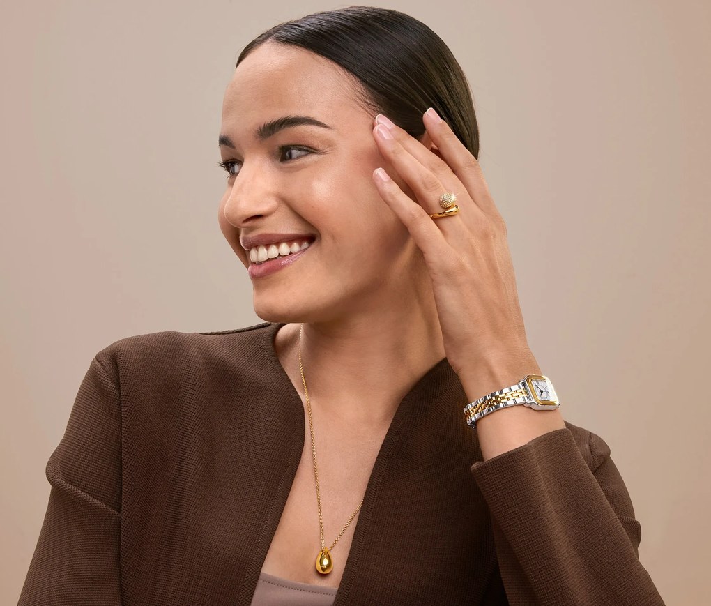 Prsteň »Tropfen« s krištálmi