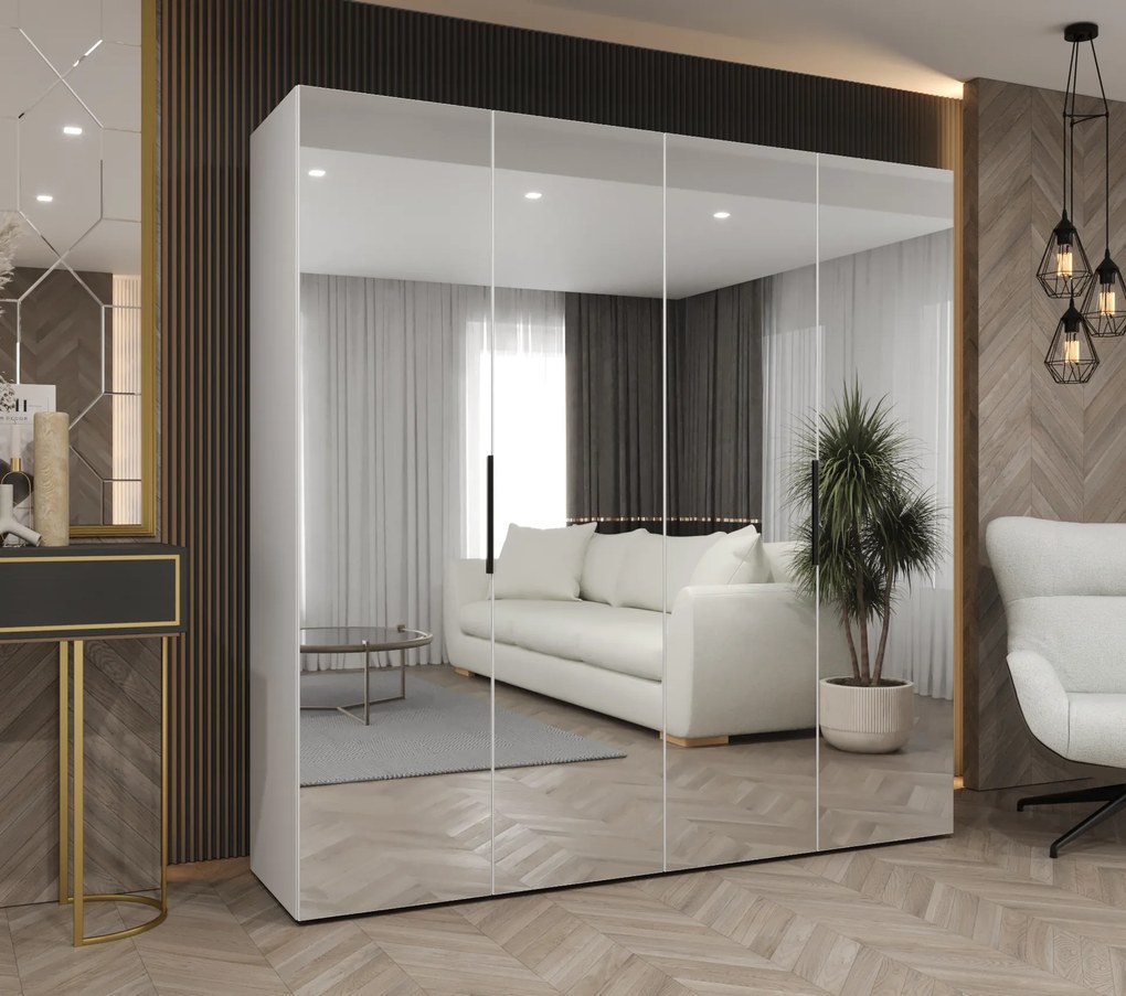 Šatníková skriňa 200 cm Mirabella 3 (biela + čierna). Akcia -20%. Vlastná spoľahlivá doprava až k Vám domov. 1126470