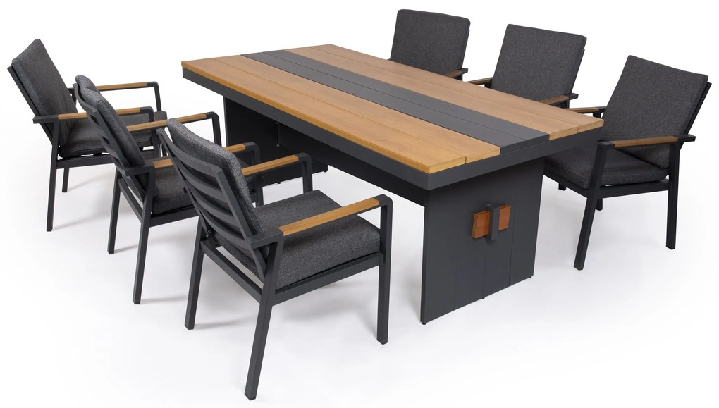 Hliníkový jedálenský nábytok EMOT MASSING so 6 stoličkami