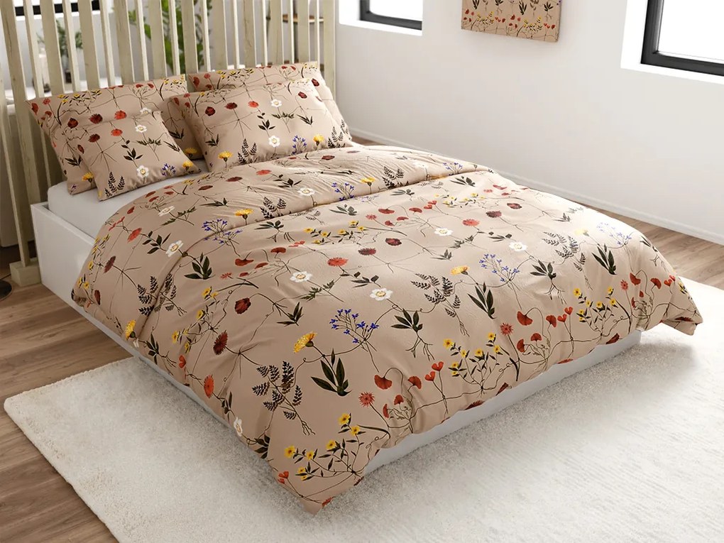 Obliečky mikroplyš HERBÁR béžové Rozmer obliečok: 2 ks 70 x 90 cm | 200 x 220 cm